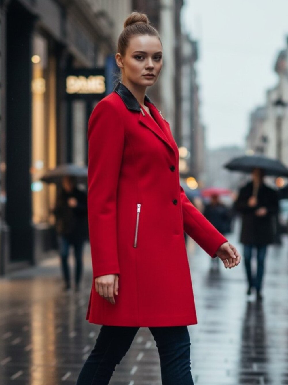 Michael Kors Red Peacoat Made in Italy, XS /US2 - Picture 3 of 15